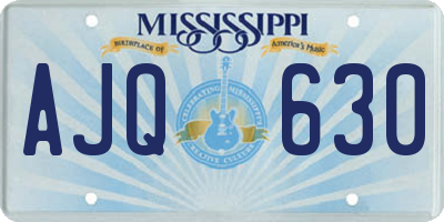 MS license plate AJQ630
