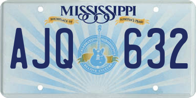 MS license plate AJQ632