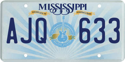 MS license plate AJQ633