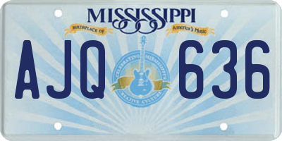 MS license plate AJQ636