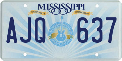 MS license plate AJQ637