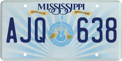 MS license plate AJQ638