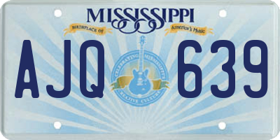 MS license plate AJQ639