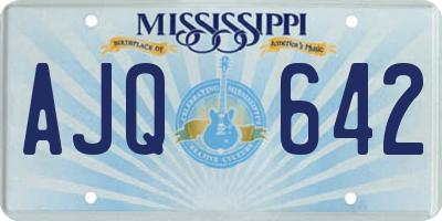 MS license plate AJQ642