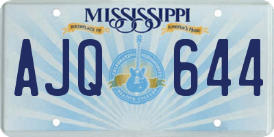 MS license plate AJQ644