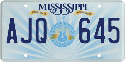 MS license plate AJQ645