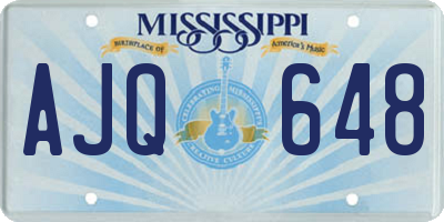 MS license plate AJQ648