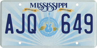 MS license plate AJQ649
