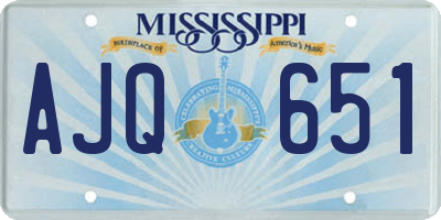 MS license plate AJQ651