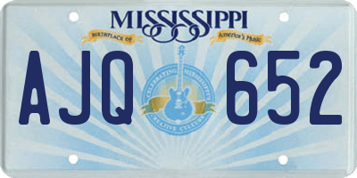 MS license plate AJQ652
