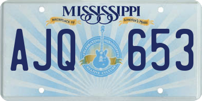 MS license plate AJQ653