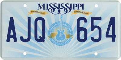 MS license plate AJQ654