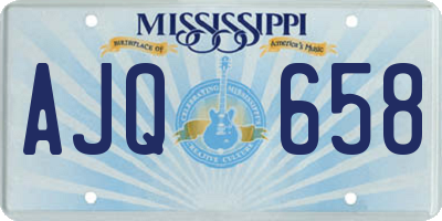 MS license plate AJQ658