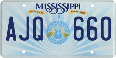 MS license plate AJQ660