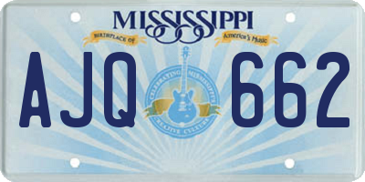 MS license plate AJQ662