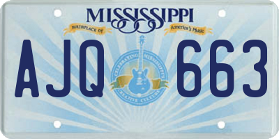 MS license plate AJQ663