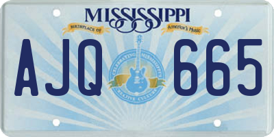 MS license plate AJQ665