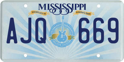 MS license plate AJQ669