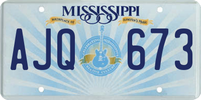 MS license plate AJQ673