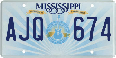 MS license plate AJQ674