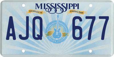 MS license plate AJQ677
