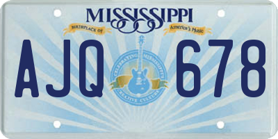 MS license plate AJQ678
