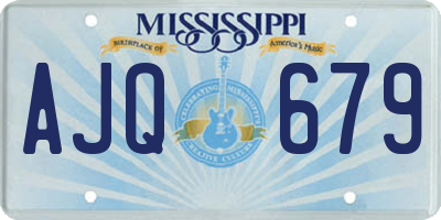 MS license plate AJQ679