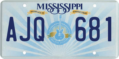 MS license plate AJQ681