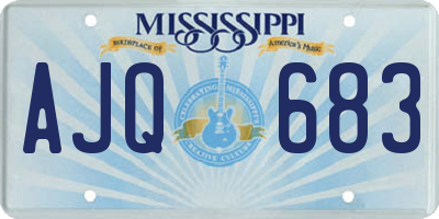 MS license plate AJQ683