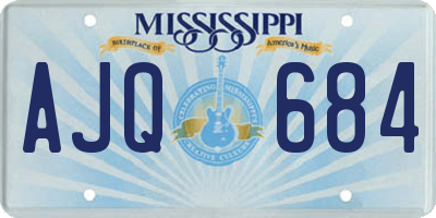 MS license plate AJQ684