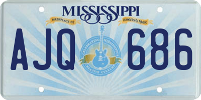 MS license plate AJQ686