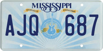 MS license plate AJQ687