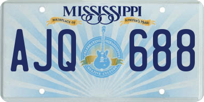 MS license plate AJQ688