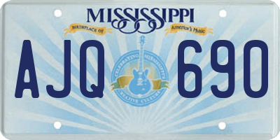 MS license plate AJQ690