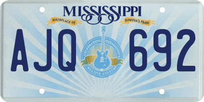 MS license plate AJQ692