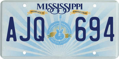 MS license plate AJQ694