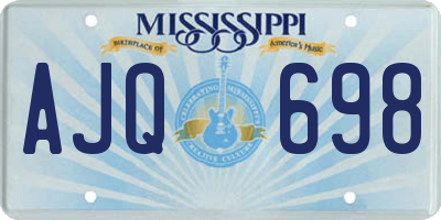 MS license plate AJQ698
