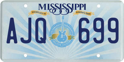 MS license plate AJQ699