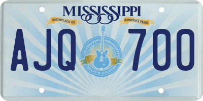MS license plate AJQ700