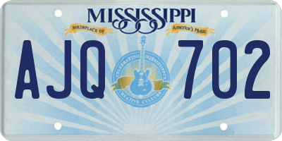 MS license plate AJQ702