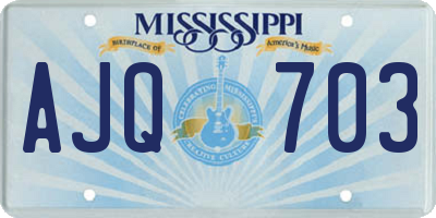 MS license plate AJQ703
