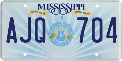 MS license plate AJQ704