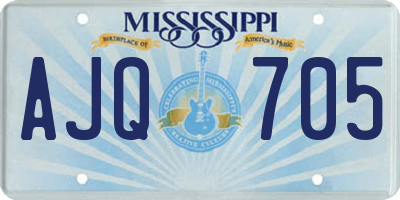 MS license plate AJQ705