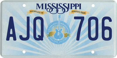 MS license plate AJQ706
