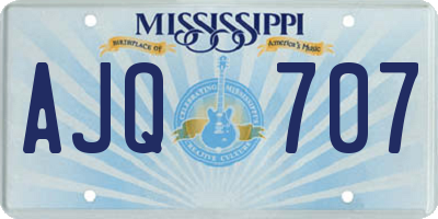 MS license plate AJQ707