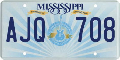 MS license plate AJQ708