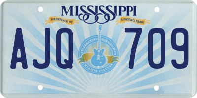 MS license plate AJQ709