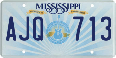 MS license plate AJQ713