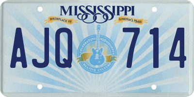 MS license plate AJQ714
