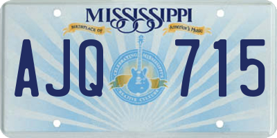 MS license plate AJQ715